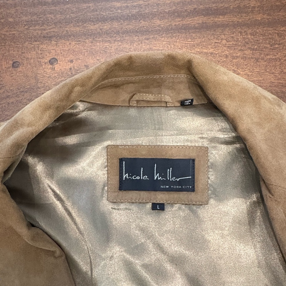 Nicole Miller Leather Jacket in Tan